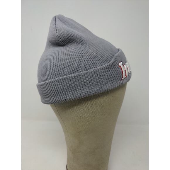Indiana Beanie Hat Gray Embroidered Spell Out Logo Knit Soft - Picture 5 of 9
